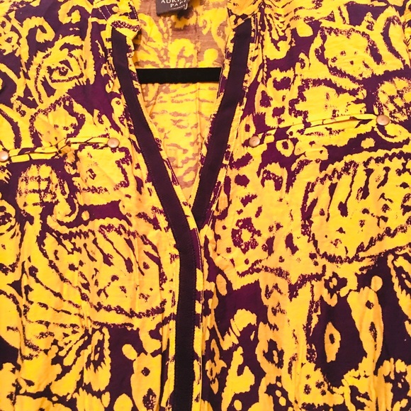 Adrianna Papell Mustard Plum Drawstring Dress 4 💜 - Picture 7 of 13